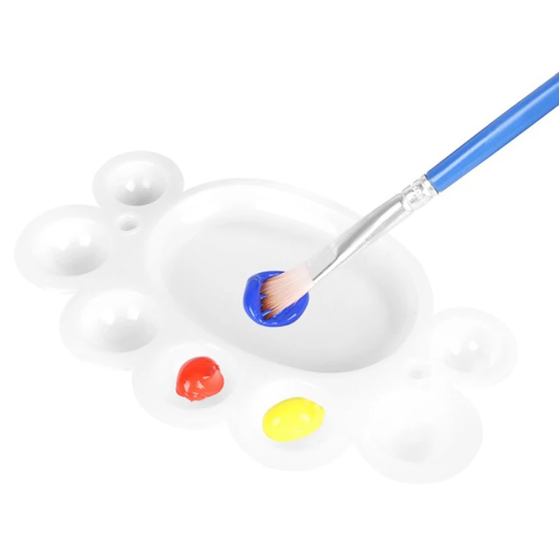 Flower Shape Colour Palette Children Painting Tools Plastic Paint Palette For Watercolor Oil Painting 1/2pcs