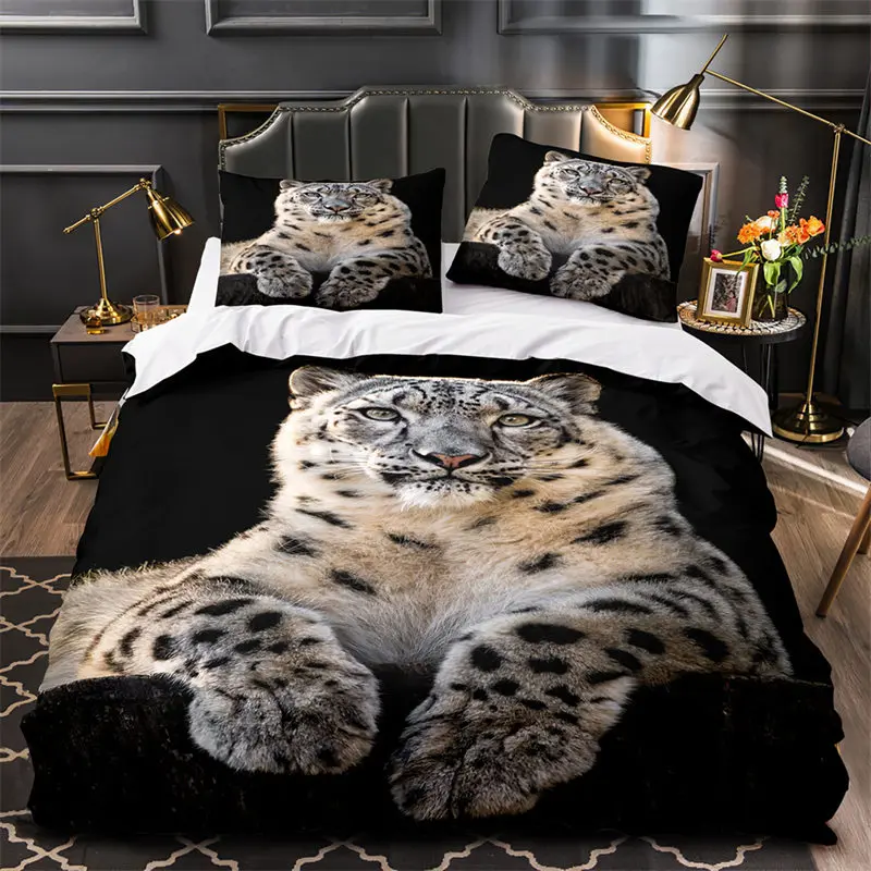 Set di biancheria da letto per letto singolo leopardato colorato leopardo set copripiumino Africa Cheetah morbido traspirante microfibra animaliere copertura con 1 federa cuscino