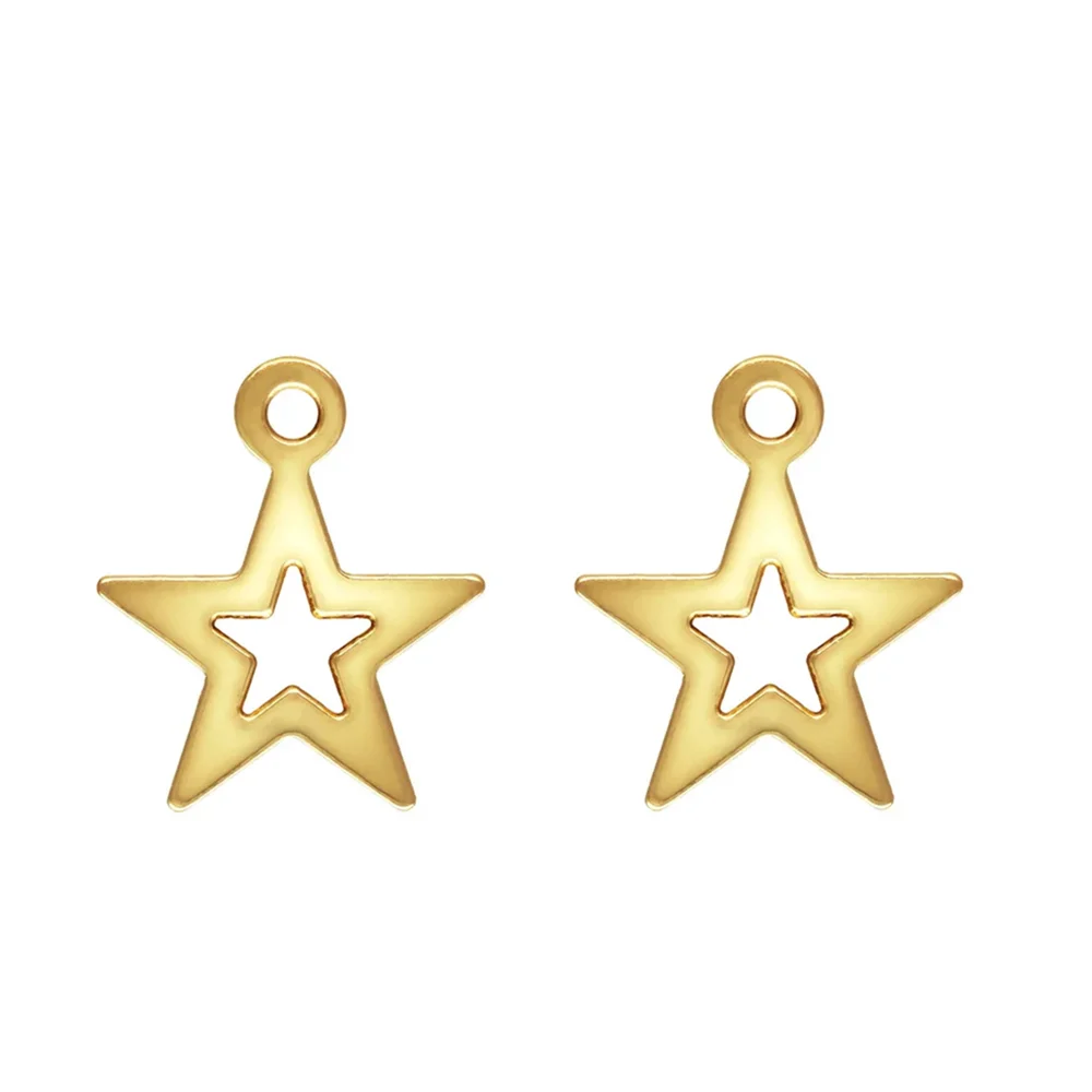 

10pcs 14K Gold Filled Small Cut-out Pentagram Star Charms for Bracelet Necklace 1/20 14K