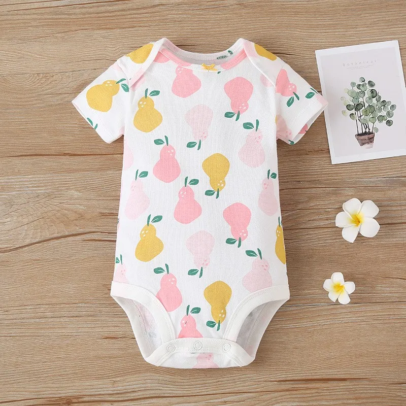 Newborn Baby Boys Clothes Set 2022 Summer Cotton Short Sleeve Tops+Romper+Shorts 3Pcs sets Infant Baby Boy Girl Clothing Outfits baby clothing set line