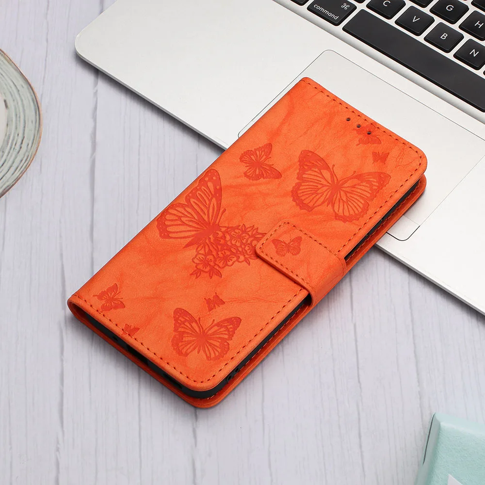 Butterfly Design Leather Wallet Flip Phone Case