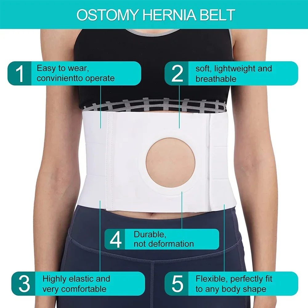 1Pcs Ostomy Support Belt Elastic Hernia Band Breathable Belly Band for Man Woman Colostomy Waist Support Belt Abdominal