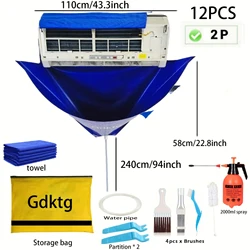 Air Conditioner Cleaning Cover Kit with Waterproof Dust Protection - 5 to 11 Piece Set (24000-36000 btu 11pc)
