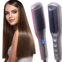 Electric Hair Straightener Brushes Anti-scald Straight Curling Dual-use Bangs Straightening Splint inner Buckle Irons Fast Heat 1