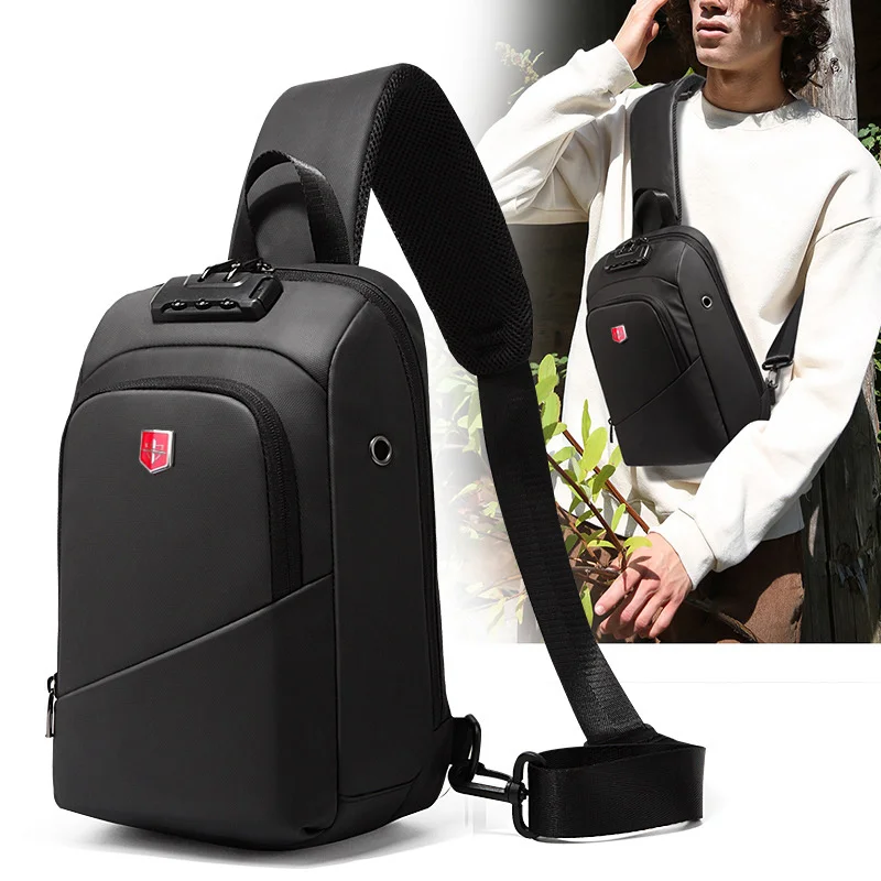 

Multifunction Anti-theft Men Shoulder Bags Black USB Charging Crossbody Waterproof Casual Travel Messenger Chest Bag Male