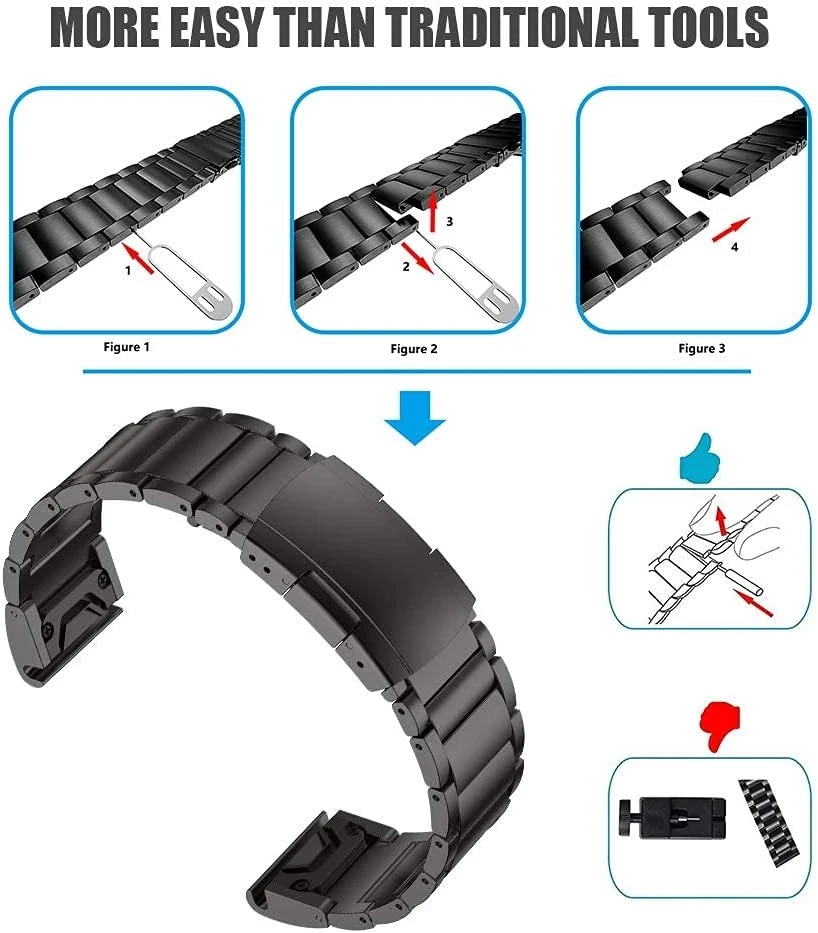 Premium new Garmin 22mm 26mm Fast Titanium Band Fenix 7X 6X 7 6 Drop MK1 MK2 Epix Gen 2 Wristband