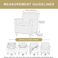 Tub Chair Cover Soft Spandex Printed Club Armchair Slipcovers for Living Room Elastic Single Sofa Covers Home Bar Counter Hotel 2