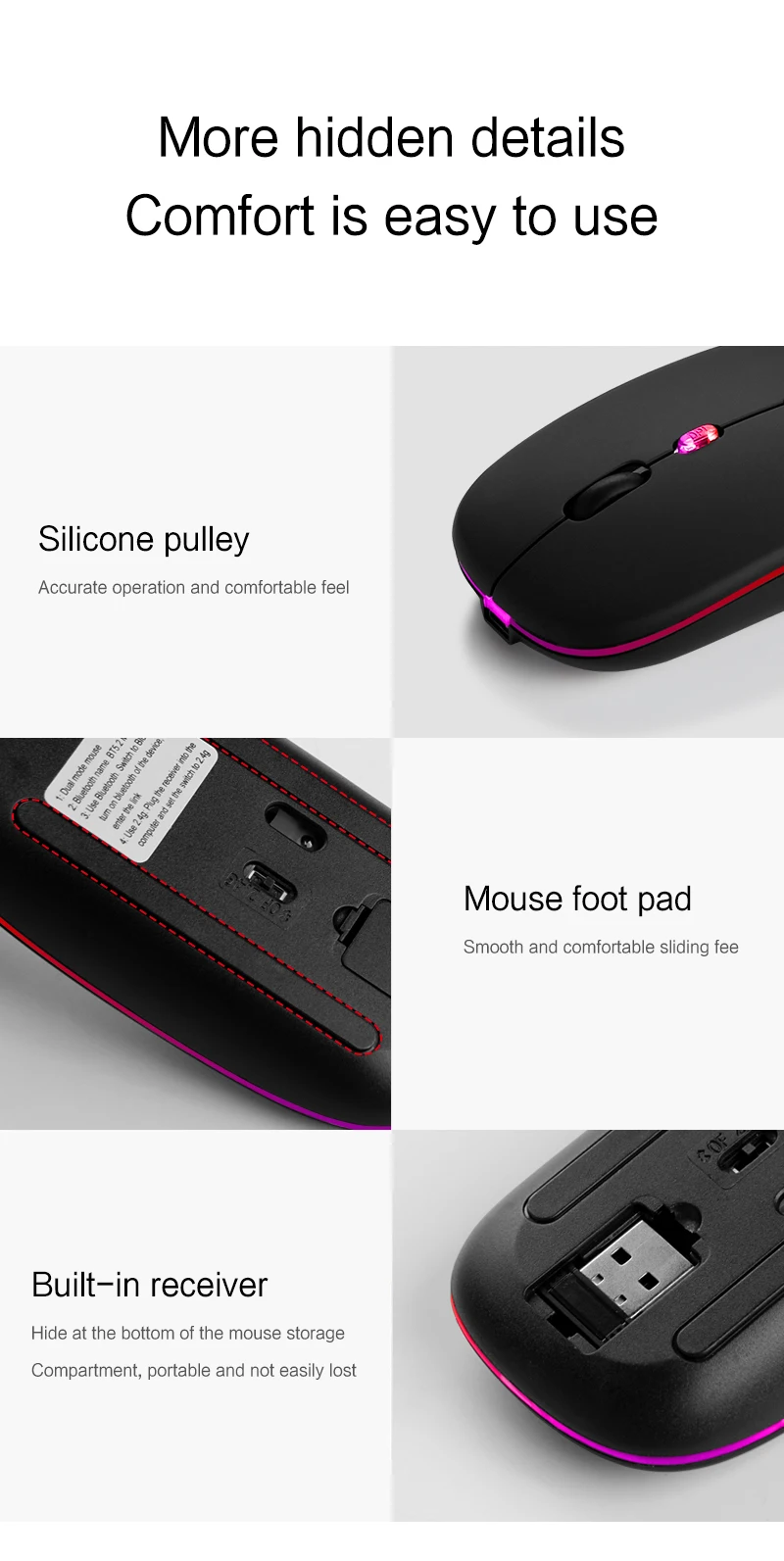 Souris Bluetooth sans fil pour MacBook Rechargeable-8