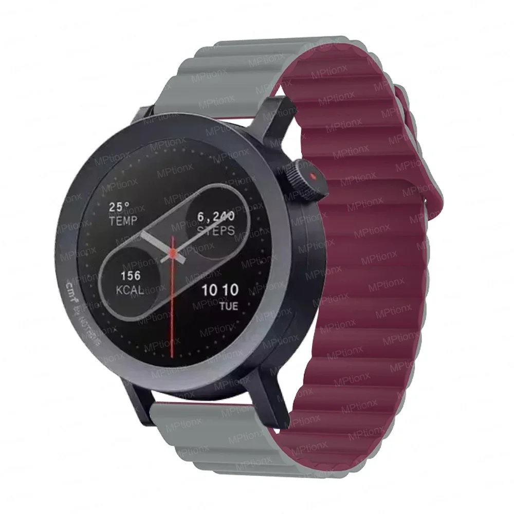 Silicone Sport Wristband for Smartwatch - 22mm Magnetic Loop Bracelet Accessory