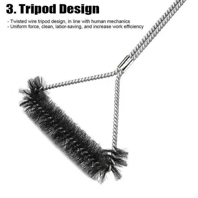 Göndör Tisztító Kefe Grillezés Erőteljes Tapadás Nélküli Konyhai Kiegészítők Bbq Tiszta Szerszám - Image 2