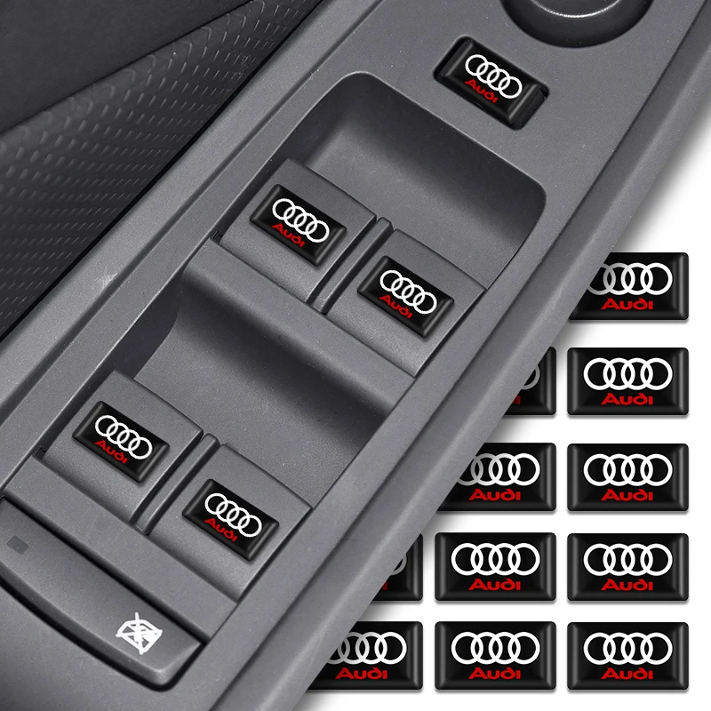 10Pcs 3D Car Styling Epoxy Emblem Badge Stickers Per Audi A4 B5 B6 A3 8P 8V 8L A5 A6 C6 C5 A1 A7 A8 Q2 Q3 Tt Accessori Per Merci