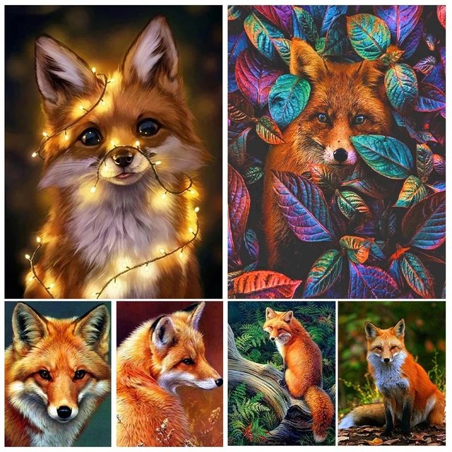 5D DIY Diamond Painting Full Round Cool Fox Diamond Embroidery