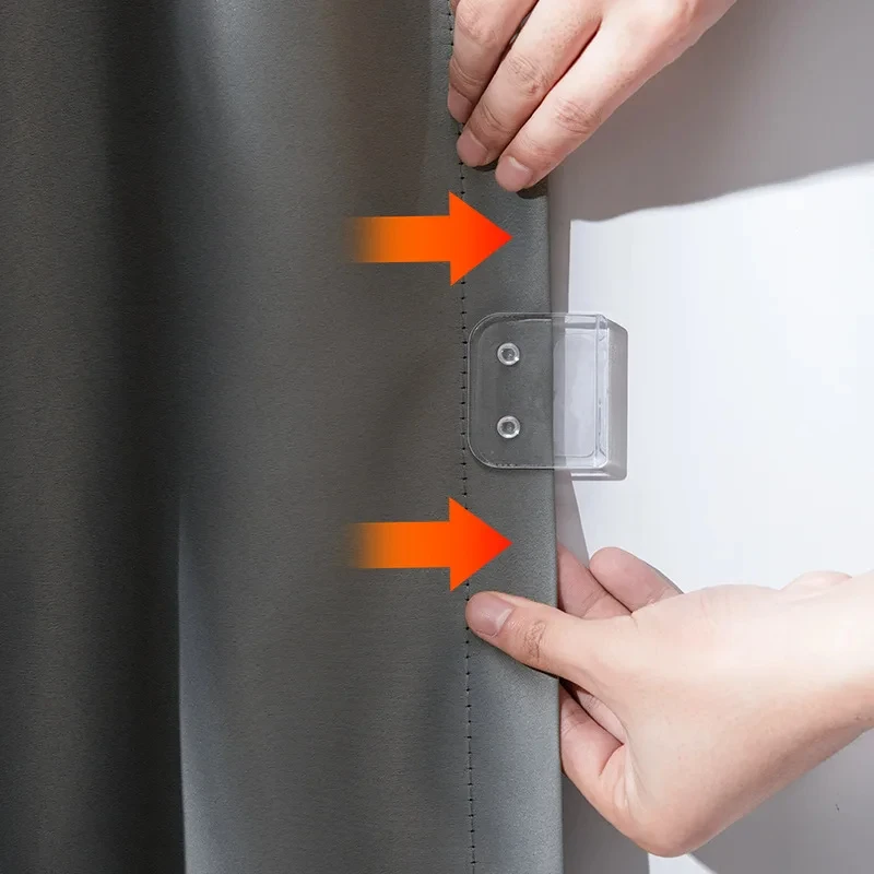 Bathroom Shower Curtain Clips Self Adhesive Plastic Windproof Fixer Clamp Windproof Hook Holder For Bathroom Kitchen 2/4Pcs