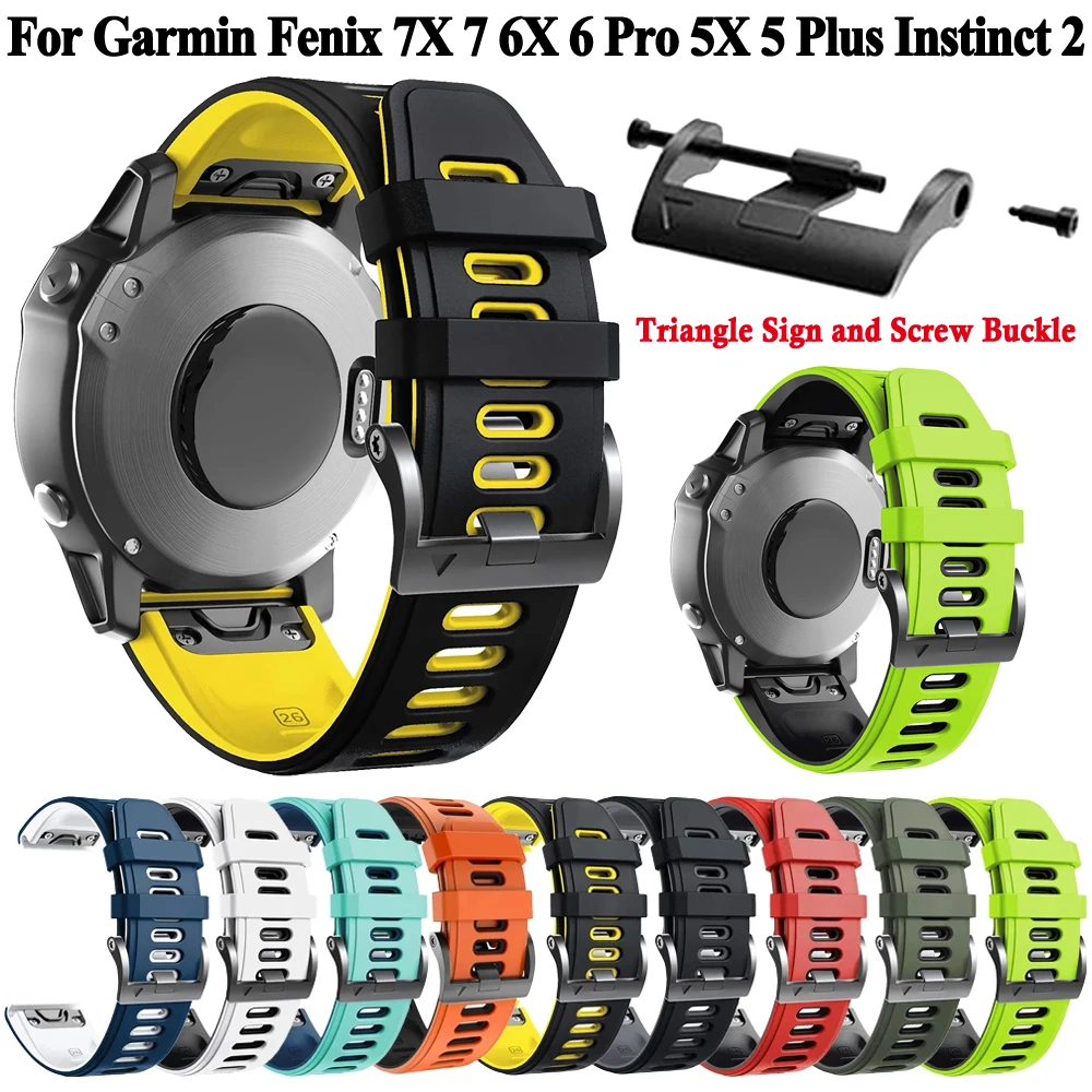 Easyfit 26Mm 22Mm Cinturino In Silicone Per Garmin Fenix 7X 6X Pro 5X Plus 7 6 5 Instinct 2 S62 Forerunner 965 955 Cinturino Per Orologio Da Polso