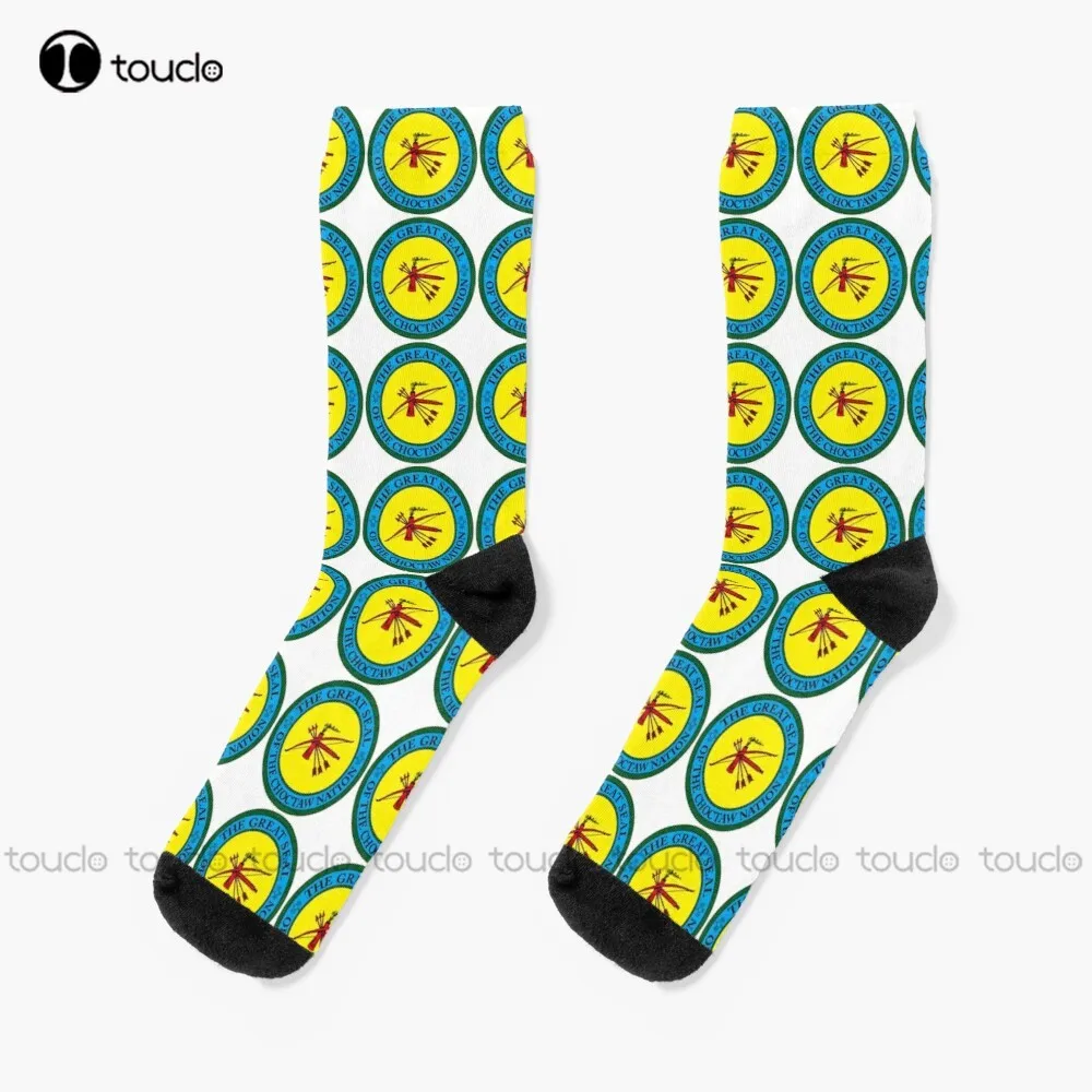 

Choctaw Nation Great Seal Socks Funny Art Streetwear Colorful Cartoon Socks Cute Pattern Funny Autumn Cartoon 360° Digital Print