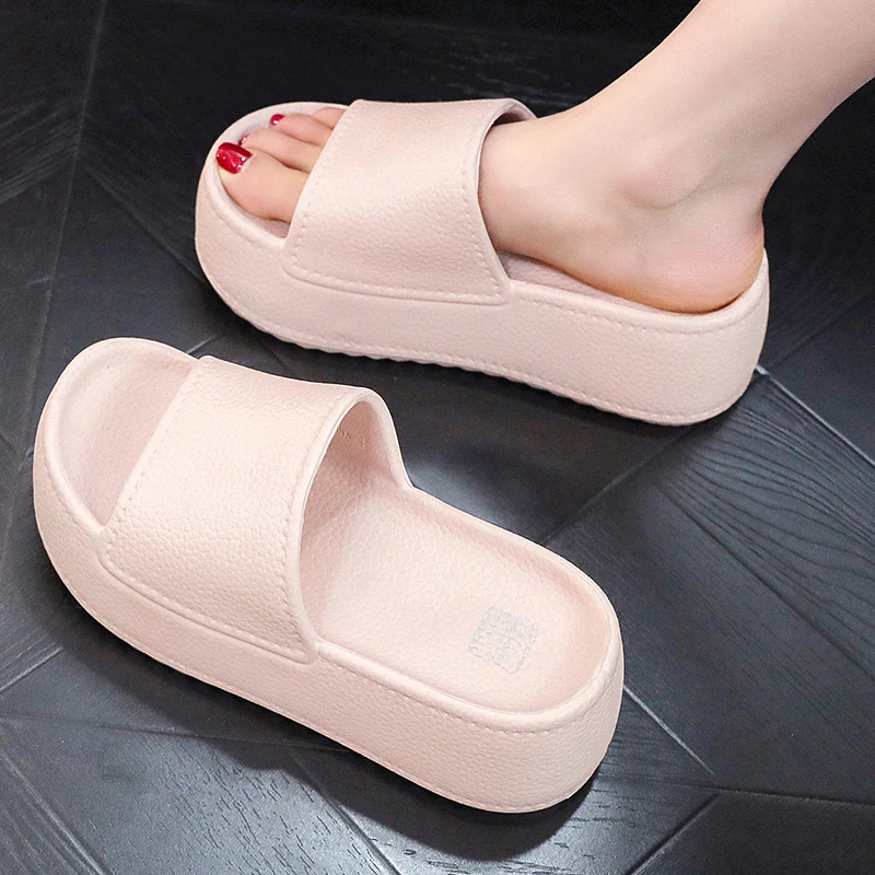6cm New Thick Sole EVA Slippers for Women Fashion Home Platform Slippers for Summer Outwear Non Slip Elevated Slippers for Women 2