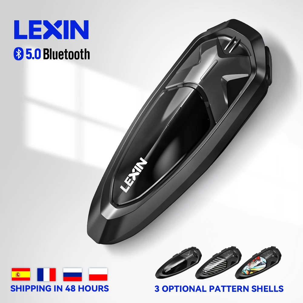 Nuovo Citofono Auricolare Bluetooth Lexin Lx-Gtx Per Supporto Casco Moto 6-10 Bikers Talk In Una Volta E Multi Audio Moto 1Pc