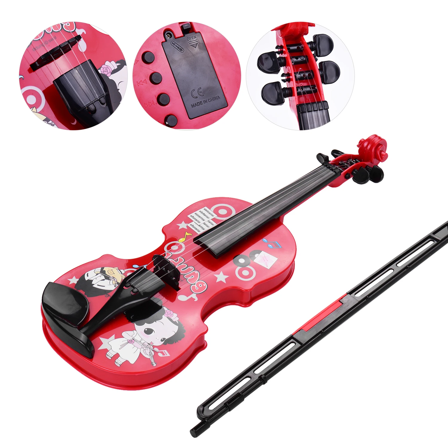 Kids Little Violin with Violin Bow Fun Educational Musical Instruments Electronic Toy for Children Boys and Girls