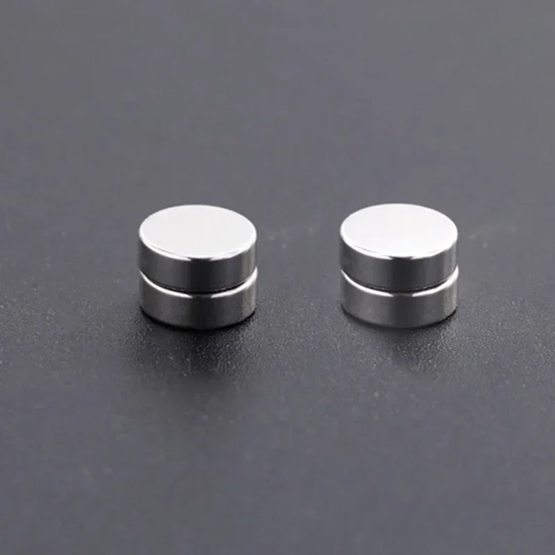 1/3Pairs Magnetic Stud Earrings Men and Women Black CZ Magnet Non-piercing Clip Earring Round Magnet Earring Without Piercing 3