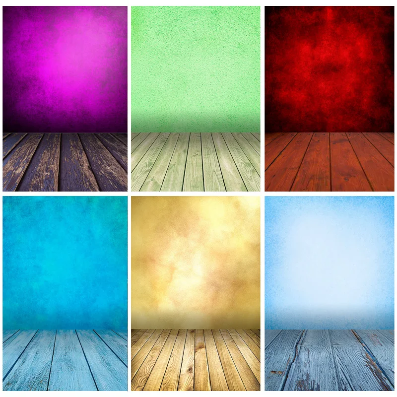 

Vinyl Custom Vintage Gradient Photography Backdrops Props Brick Wall Wooden Floor Baby Portrait Photo Backgrounds 210125MB-08