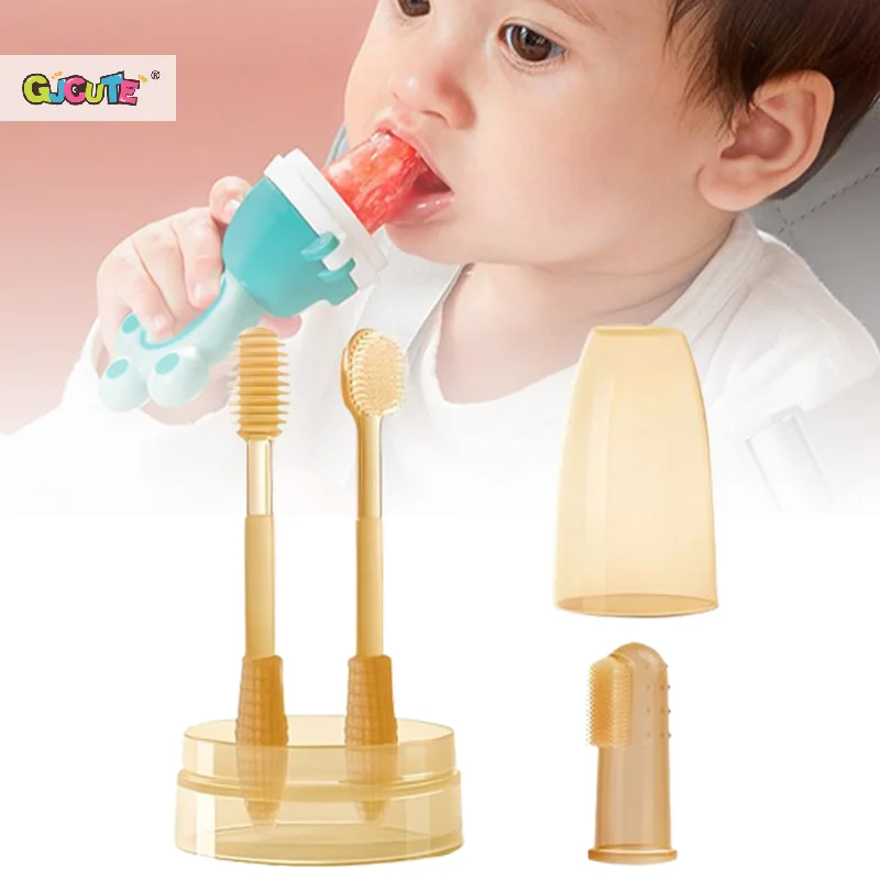 Baby Toothbrush Infant Finger Tooth Brushes For 0-1y And A Half Years Old Tongue Coating Oral Cleaning Brushing Artifact