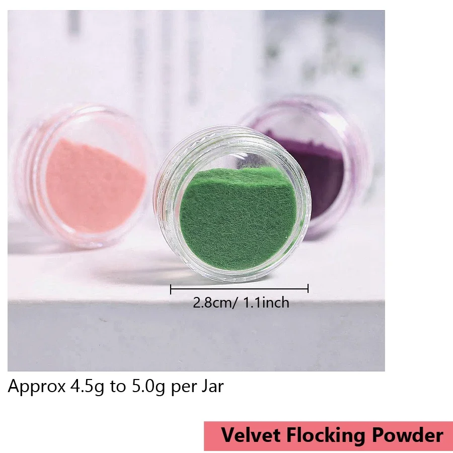 Nail Art Velvet Pigment Flocking Powder 12 Colors For Creative Nail Tips DIY Decoration Winter Nails