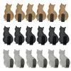 6Pcs Cat Hooks Self-adhesive Door Wall Hook For Kitchen Bathroom Towel Key Holder Rack Stainless Steel Metal Hook Home Supplies 1