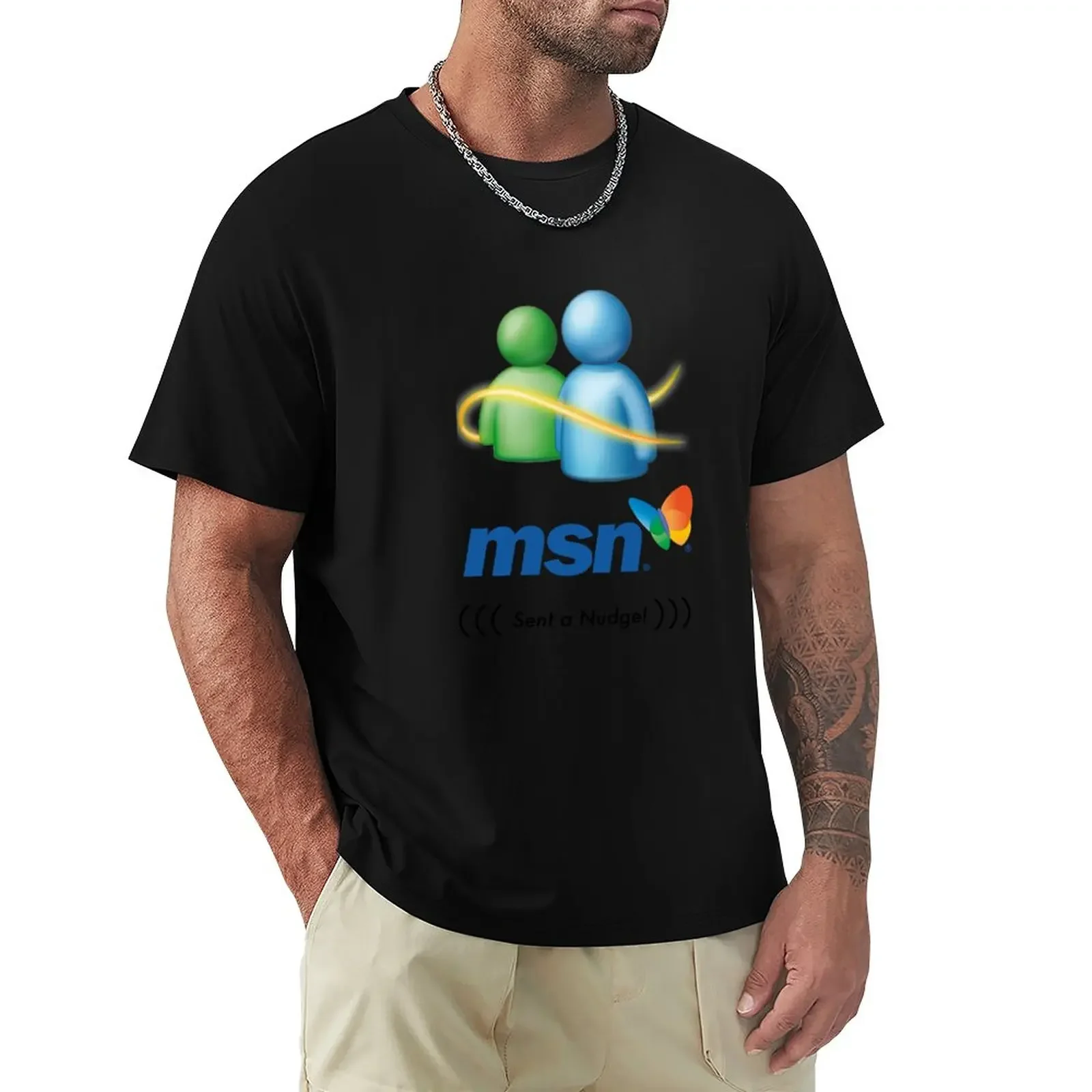 

Мессенджер MSN отправил шнурок! Футболка мужская с коротким рукавом и круглым вырезом