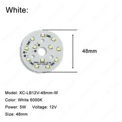 Low Voltage LED Light Panel - 3W/5W/7W, White & Warm Light Options - DIY Round Design - 10 Pieces (5W White)