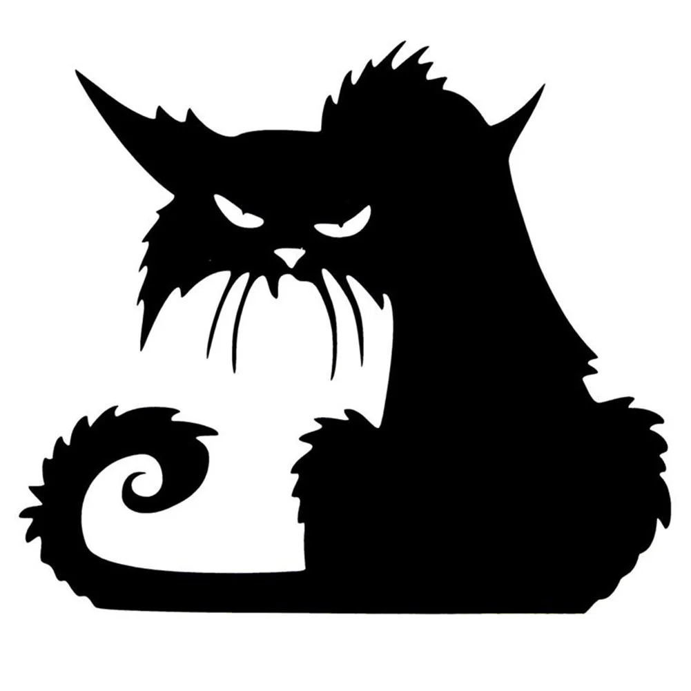 Окно из ПВХ для гостиной Хэллоуина Модный узор в виде черной кошки домашний декор