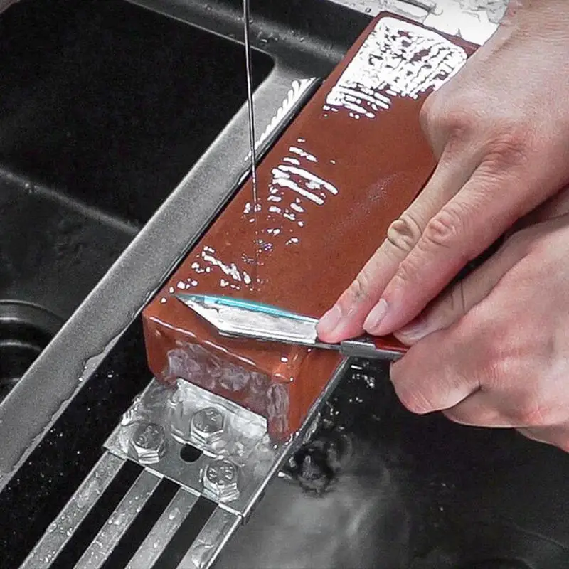 Stainless Steel Anti-Slip Sharpener Tool Retractable Sharpening Stone Bracket Adjustable Non-Slip with Wing Nuts Kitchen Gadgets