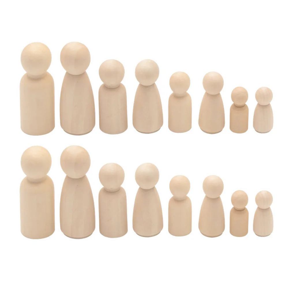 

50 PCS DIY Painting Wood Drawing Childrens Toys Graffiti for Kids Coloring Little Wooden Man