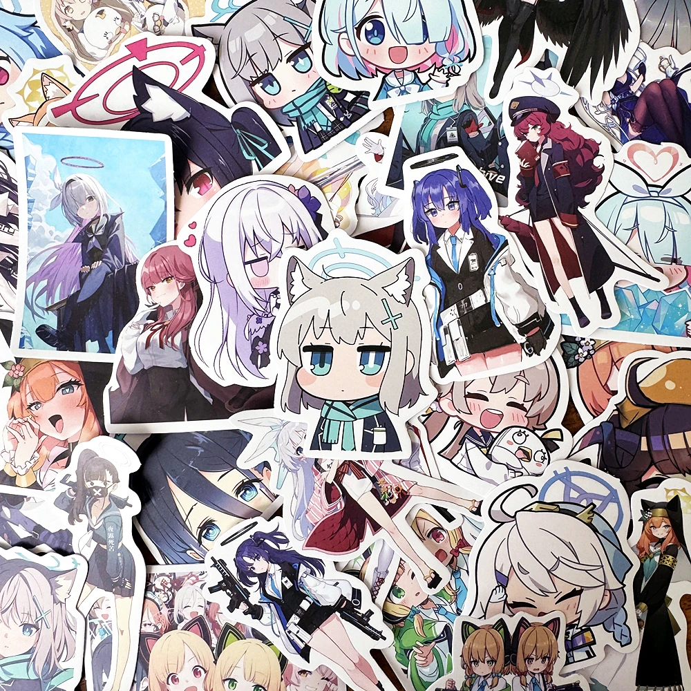 Blue Archive AZUR LANE Anime Classic Game Girl Stickers For Kids Toys Laptop Car Motorcycle Bicycle Phone Decals Sticker 50PCS