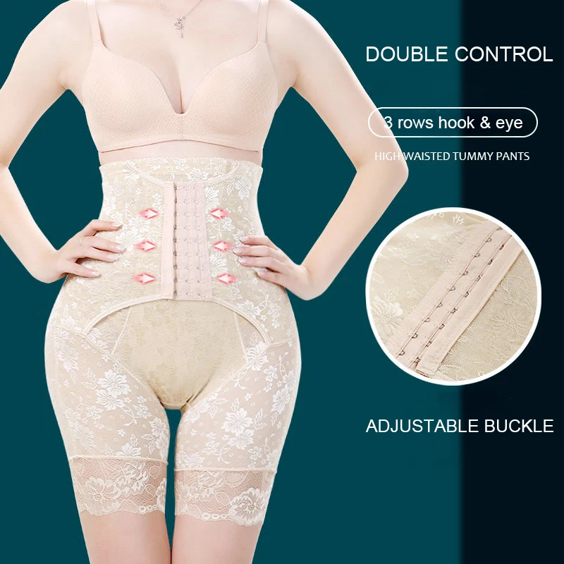 Bragas de doble Control con hebilla para mujer, pantalones cortos