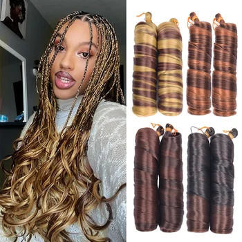 French Curlys Braiding Hair Extensions Synthetic Spiral Curly Hair Loose Wave Spiral Curl Crochet Hair Brazil Curly Braids Hair 1