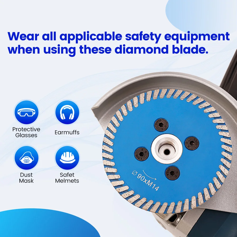Mini Diamond Saw Blade with Removable Flange - Turbo Cutting Disc for Granite, Marble, Stone, and Concrete