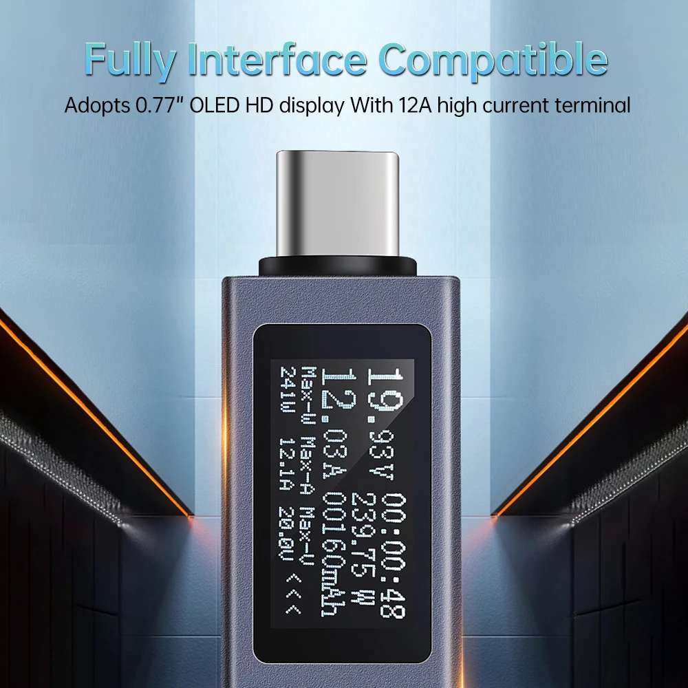 KWS-2301C KWS-2302C 다기능 디지털 디스플레이 DC 전압 전류 측정기 전력계 전화 충전 테스터 Type-C