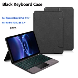 Illuminated Keyboard Case with Trackpad for 9.7 Tablet - Protective Cover (Black)