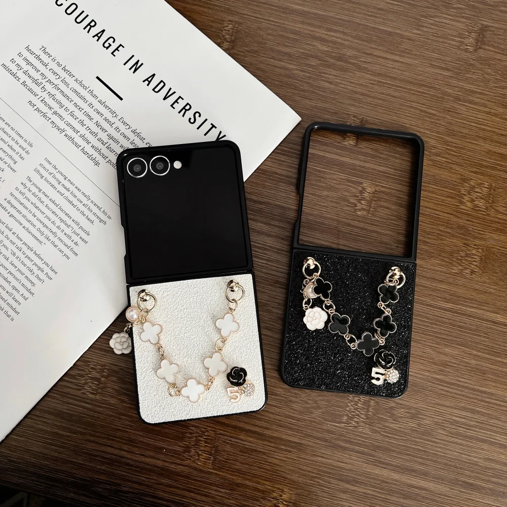 Elegant Floral Bling Glitter Bracelet Phone Case - Dazzling Fragrance Collection