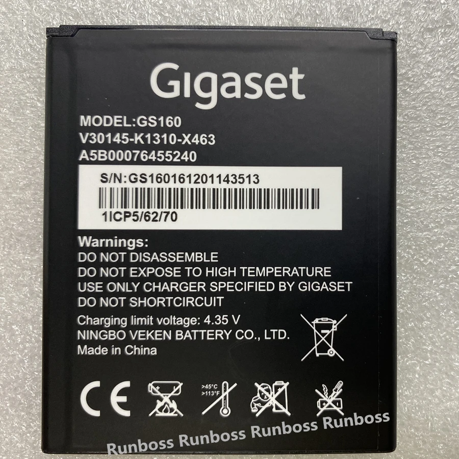 

Original Quality 2500mAh Battery For GIgaset GS160 V30145-K1310-X463 Mobile Phone