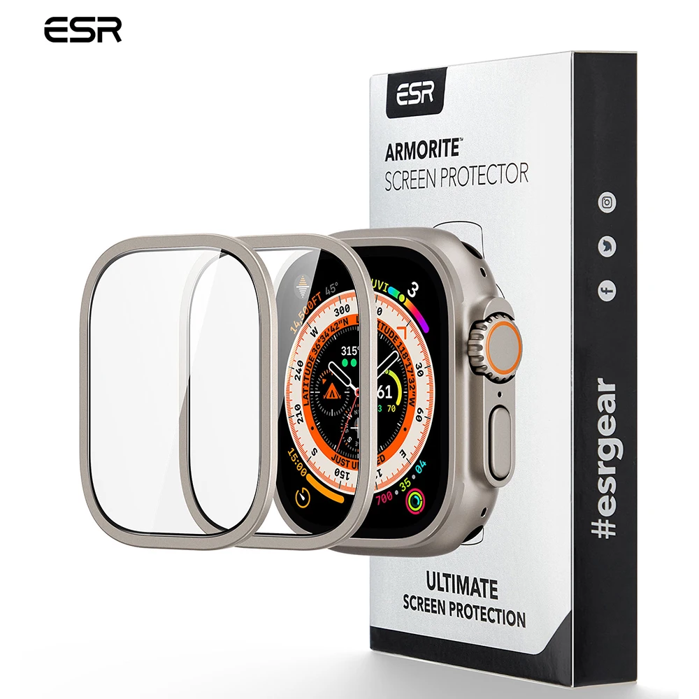 

ESR 2PCS for Apple Watch Ultra 2 Armorite Screen Protector for Apple Watch Ultra 1 Hard-scratch-resistant Tempered Film
