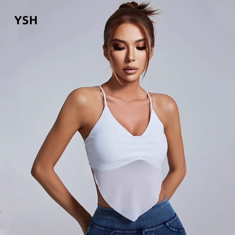 

YUSHUHUA, сетчатый сращивающийся жилет для йоги, спортивные майки с тонкими ремешками и перекрестной спиной для женщин, тренажерный зал, фитнес, дышащая Сексуальная фотомайка