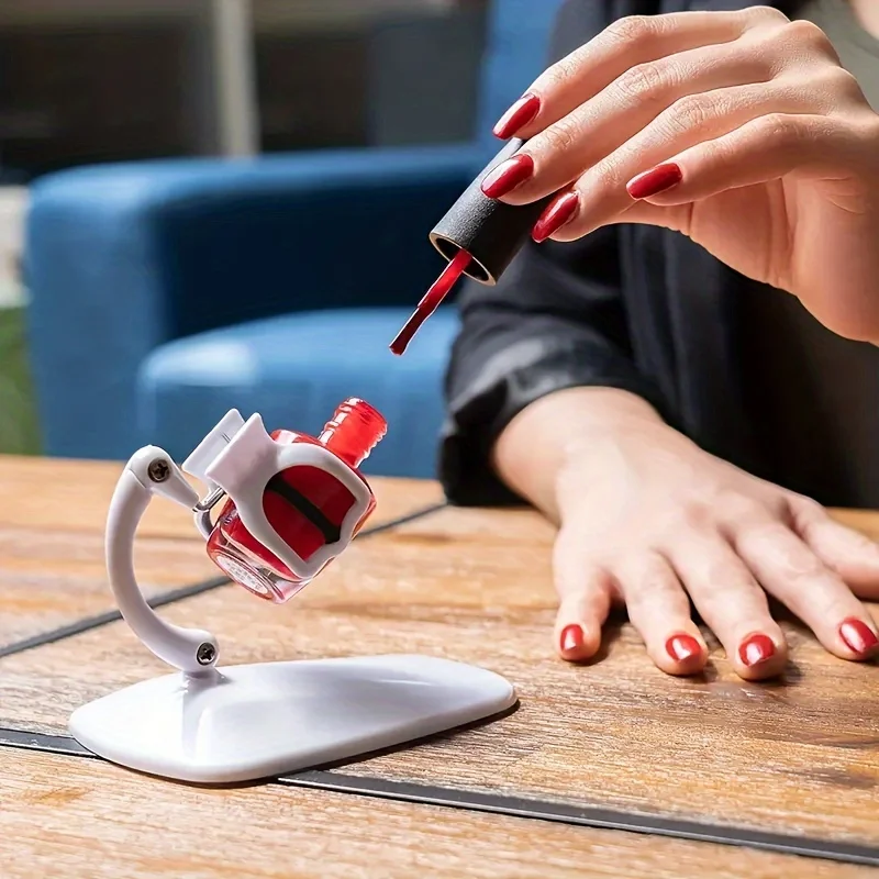 Description Picture 3 of item1pc Nail Polish Holder Clip, Adjustable Anti-Spill Manicure Tool, Hands-Free Bottle Stand Home DIY Nail Art Accessory