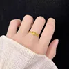Au999 Yellow Gold Heart Ring Women Niche Design Heart to Heart Open Finger Ring Light Luxury Stacked Heart Ring 1