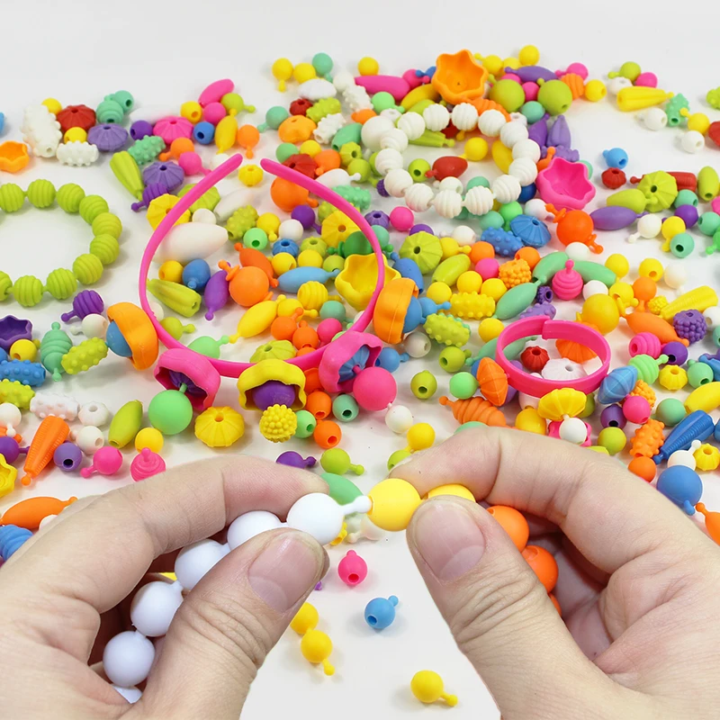 500g Pop Beads Snap Bead Colourful DIY Fashion Jewelry Kit Educational girl  gift toys Making Necklace