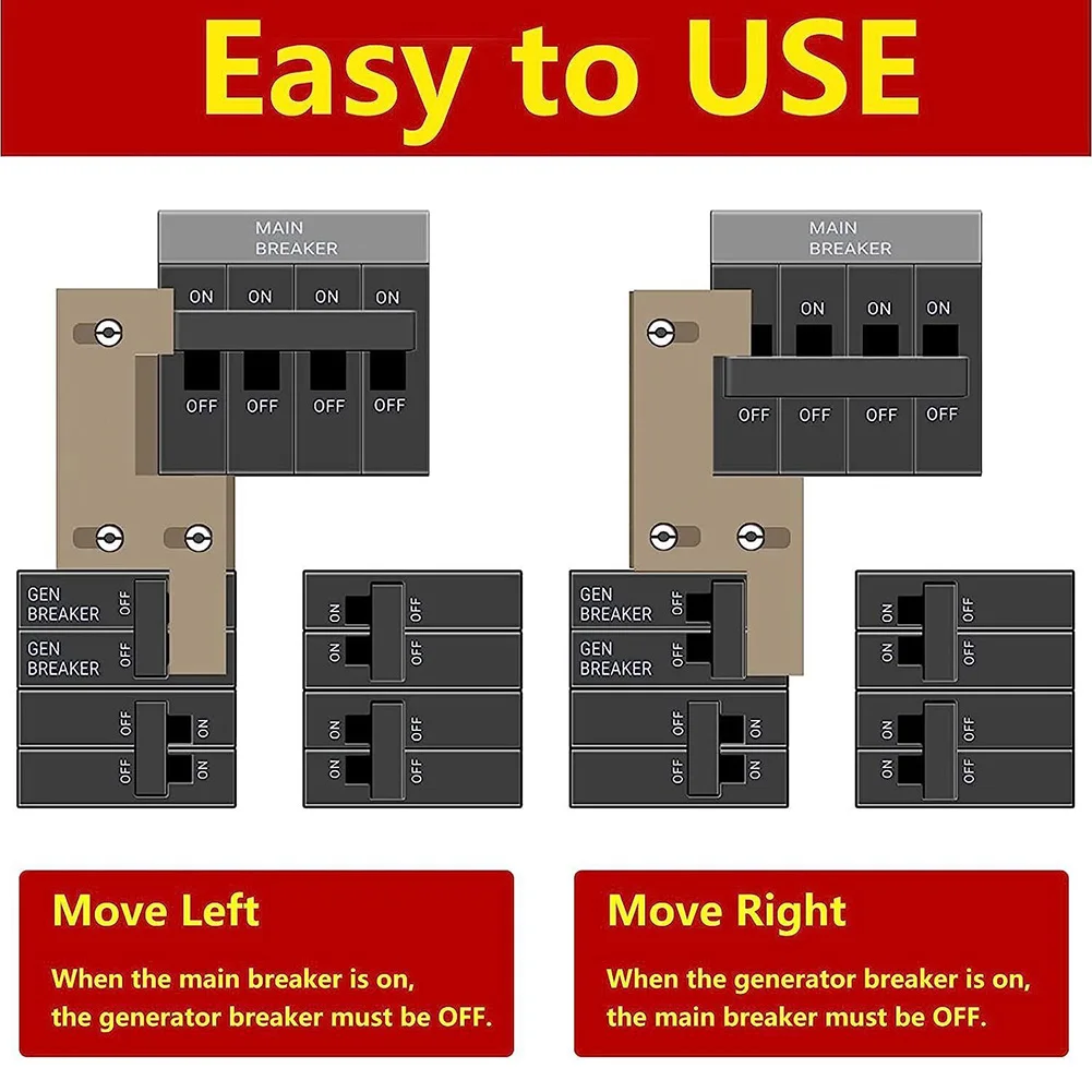 

Kit Generator Interlock Circuit Breaker Accessories Aluminum Alloy Interlocking Panel Matching Drill Bit Parts
