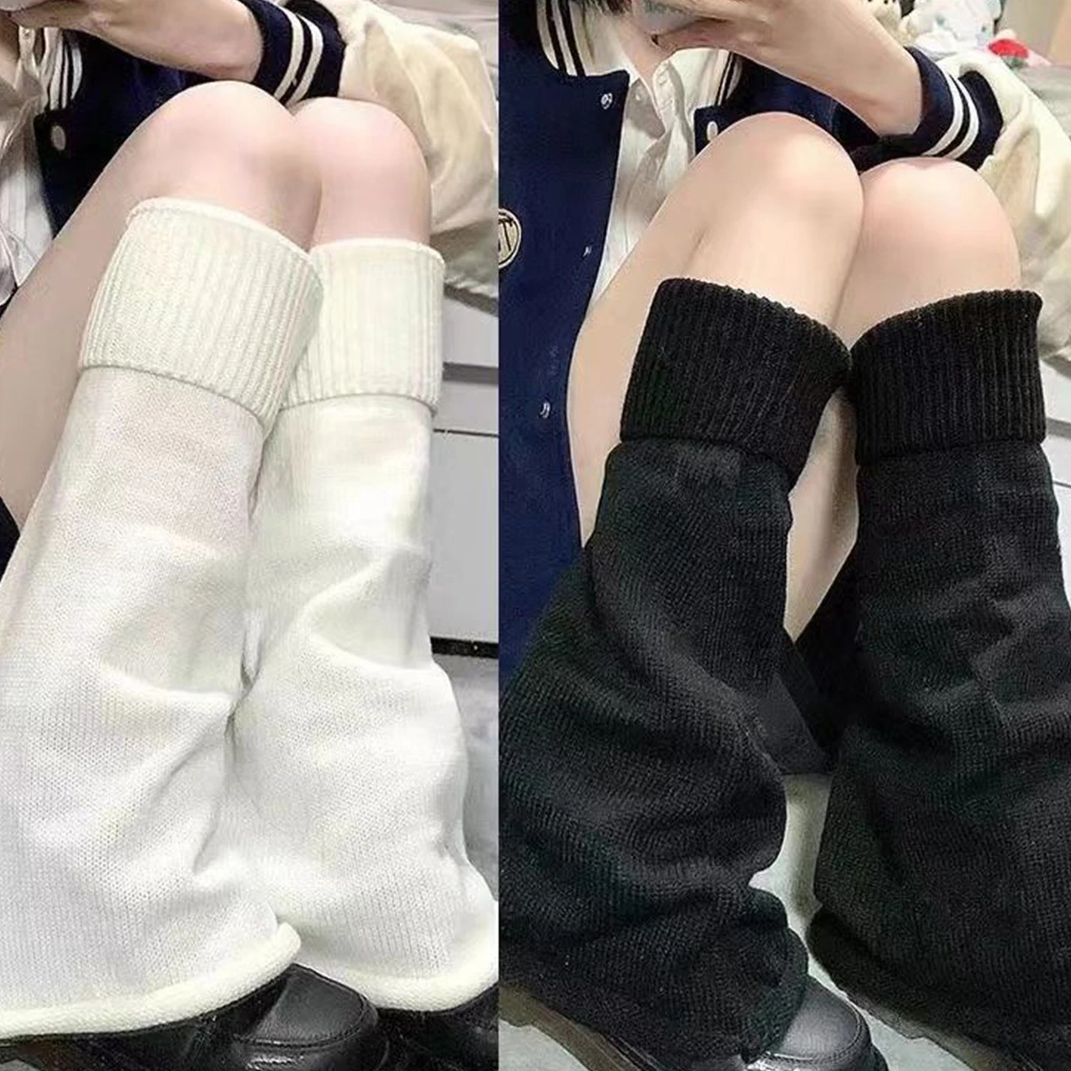 

Lolita Socks Cute Flared Knitted Long Warmers Foot Cover White Arm Warmer Leg Kawai Jk Autumn Calf Gaiters Sweet Legwarmers