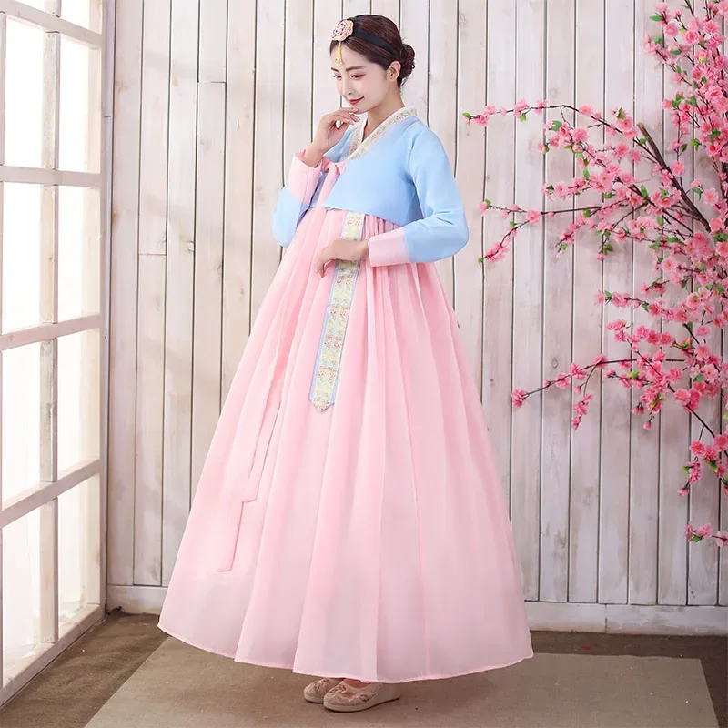 Корейские старинные костюмы, женское платье Hanbok, традиционная модель, Азиатский дворец Hanbok, элегантный корейский Свадебный оригинальный танцевальный костюм