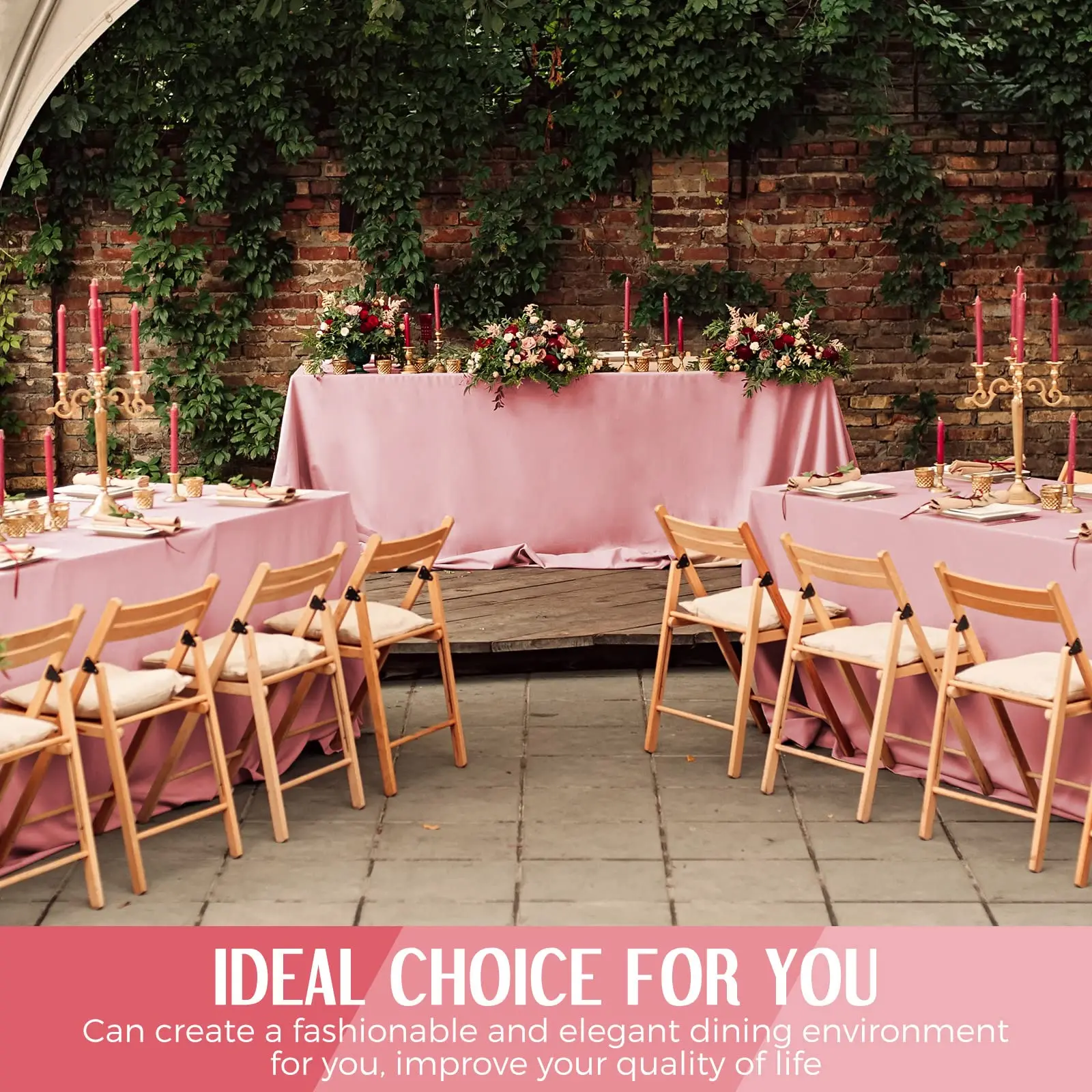 Rose gold Imitation Silk Satin Wedding Solid Color Rectangular Banquet Rable Tea Table Cloth Tablecloth 5
