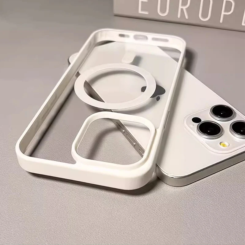 Luxury Candy Wireless Charging Phone Case with Magnetic Bumper Cover